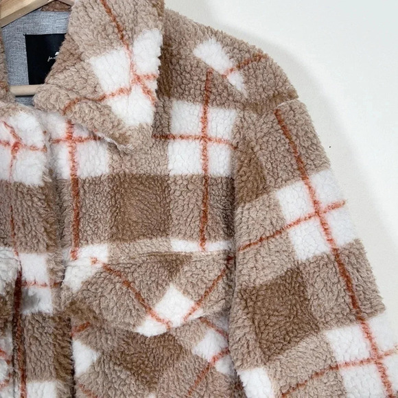 7 For All Mankind  Brown Teddy Crop Jacket - Picture 5 of 15